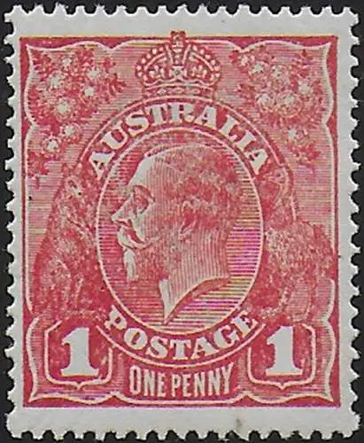 1918 Australia George V 1d. rosine Die II MNH SG n. 47i