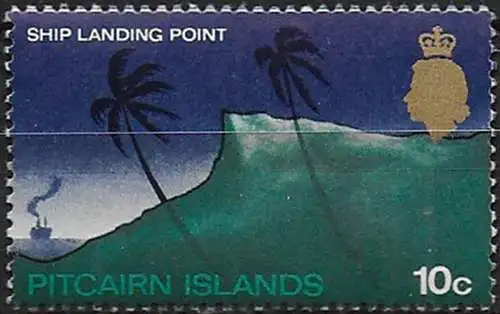 1971 Pitcairn Islands Ship Landing Point 10c. glazed MNH SG n. 101a