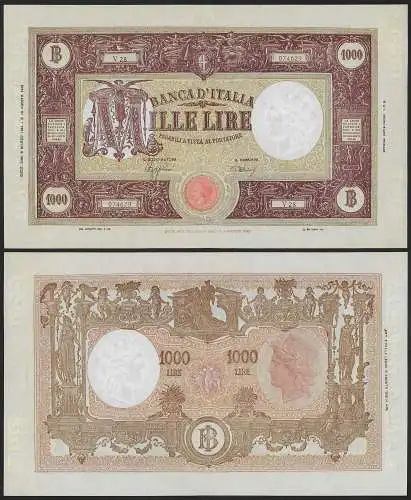 1944 Italia Lire 1.000 grande M qFDS Gigante Rif. BI 49A