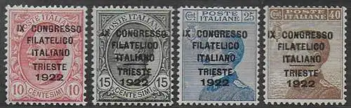 1922 Italia Philatelic Congress sup variety MNH Sassone n. 123d/26d