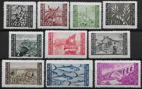 1946 Litorale Sloveno Bilingual 10v. MNH Sassone n. 51/60