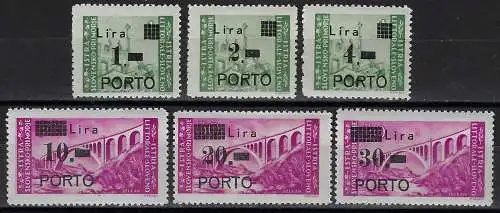 1946 Litorale Sloveno postage due 6v. MNH Sassone n. 8/13