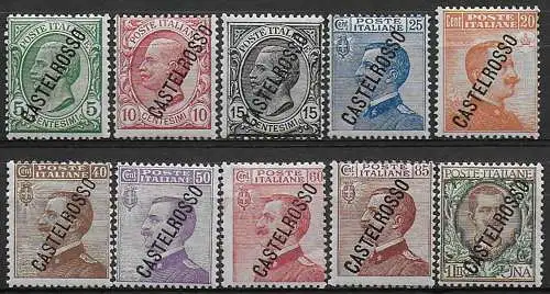 1924 Castelrosso 10v. MNH Sassone n. 15/24