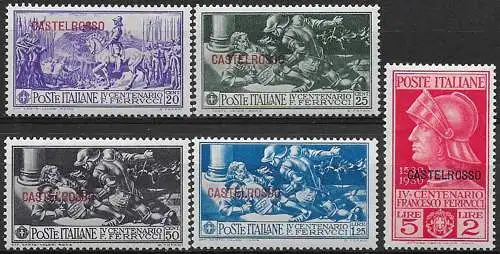 1930 Castelrosso Ferrucci 5v. MNH Sassone n. 25/29