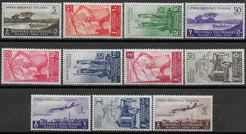 1940 Africa Orientale Italiana Triennale MNH Sassone n. 27/33+A