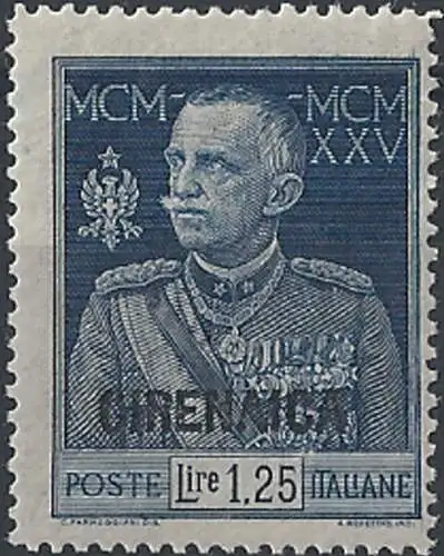 1926 Cirenaica Giubileo Lire 1,25 mc MNH Sassone n. 26