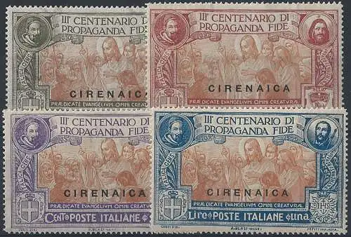 1923 Cirenaica Propaganda Fide 4v. MNH Sassone n. 1/4