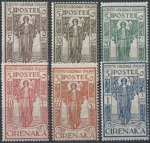 1926 Cirenaica Istituto Coloniale Italiano 6v. MNH Sassone n. 32/37