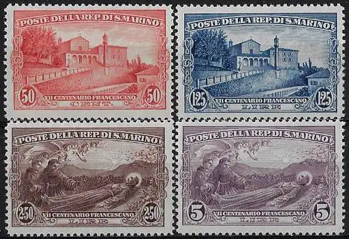 1928 San Marino San Francesco 4v. MNH Sassone n. 137/40