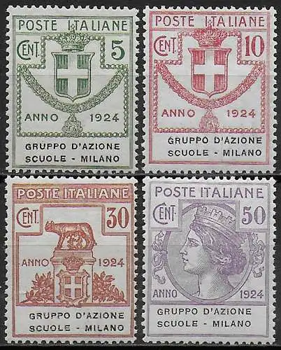 1924 Italia Parastatali Scuole Milano 4v. bc MNH Sassone n. 38/41