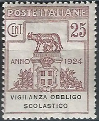 1924 Italia Parastatali Obbligo scolastico 1v. mc MNH Sassone n. 69