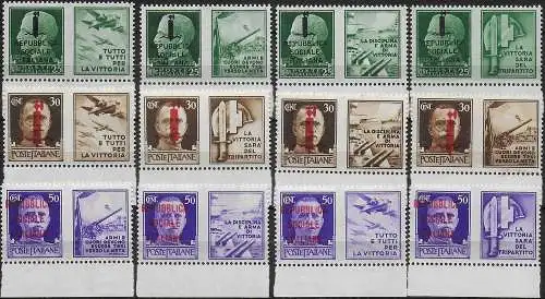 1944 Repubblica Sociale war propaganda 12v. bf MNH Sassone n. 25/36