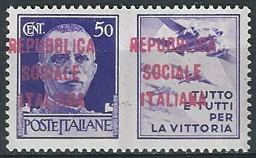 1944 Repubblica Sociale propaganda 50c. FI lilla MNH Sassone n. 47/Iab