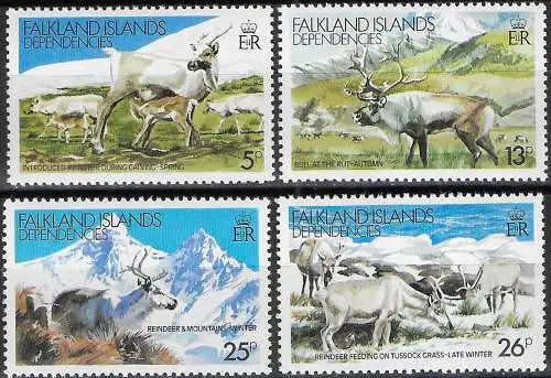 1982 Falkland Islands Dependencies reindeers 4v. MNH Michel n. 102/105