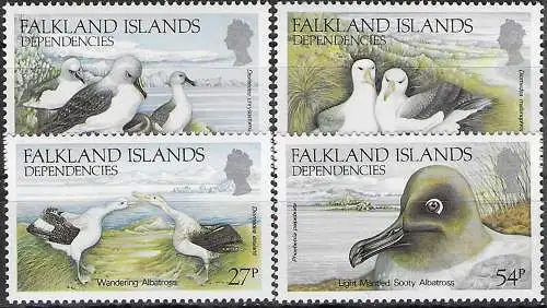 1985 Falkland Islands Dependencies albatross 4v. MNH Michel n. 129/32