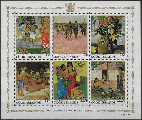 1967 Cook Islands Paul Gauguin MS MNH SG n. MS 255