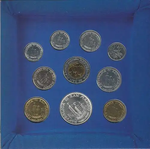 1993 San Marino Mint divisional series 10 coins FDC-BU