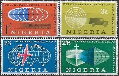 1974 Nigeria UPU 4v. MNH SG. n. 102/105