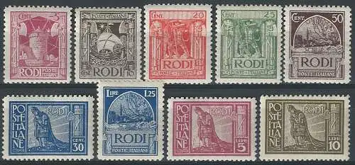 1929 Egeo Crociati 9v. MNH Sassone n. 3/11