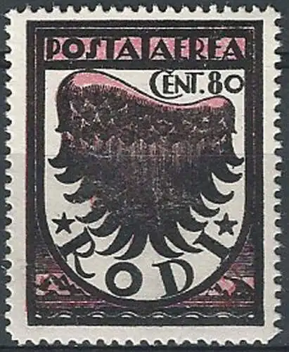 1934 Egeo aerea Ala stilizzata 80c. MNH Sassone n. 31A