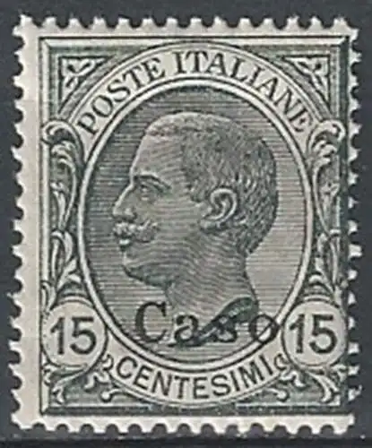 1921-22 Egeo Caso 15c. grigio MNH Sassone n. 10