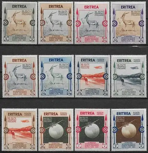 1934 Eritrea Arte Coloniale MNH Sass. n. 220/25+A