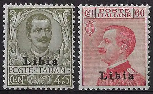 1917-18 Libia VE III 2v. bc. MNH Sassone n. 18/19