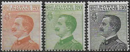 1925 Italia VE III new values 3v. mc MNH Sassone n. 183/85