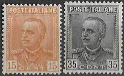 1929 Italia VE III 2v. new design bc MNH Sassone n. 240/41