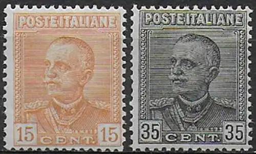 1929 Italia VE III new design 2v. MNH Sassone n. 240/41