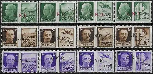 1943 Repubblica Sociale War propaganda II type Brescia MNH Sassone n. 13II/24II