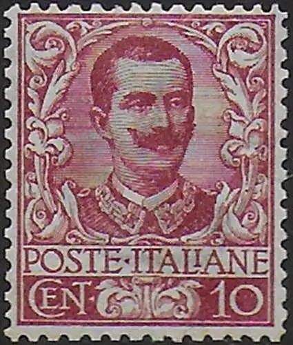 1901 Italia VE III 10c. carmine bc MNH Sassone n. 71