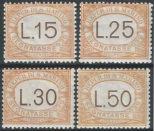 1927-28 San Marino segnatasse 4v. MNH Sassone n. Tx 28/31