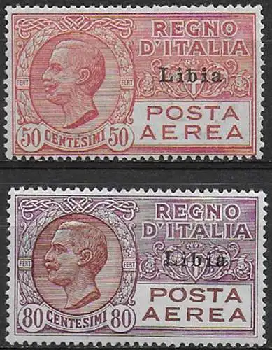 1928-29 Libia airmail 2v. MNH Sassone n. 1/2