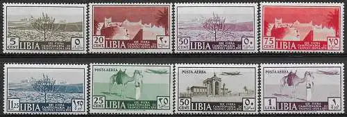 1939 Libia XIII. Fiera di Tripoli 8v. MNH Sass. n. 158/62+A