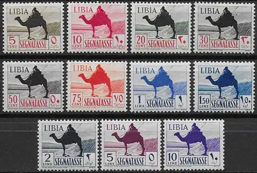 1942 Libia segnatasse 11v. unissued MNH Sassone n. 25/35