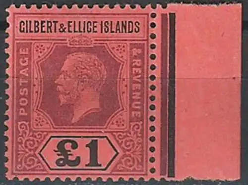 1924 Gilbert and Ellice Islands George V £1 MNH SG n. 24