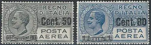 1927 Italia posta aerea nuovo valore 2v. bc MNH Sassone n. 8/9