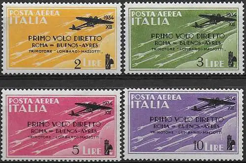 1934 Italia Roma-Buenos Aires 4v. MNH Sassone A n. 56/59