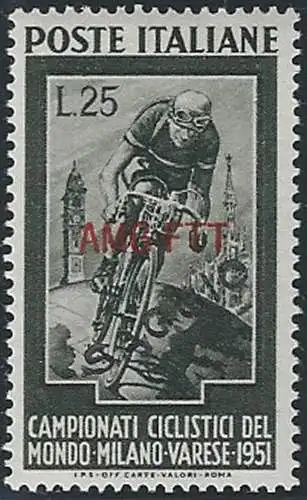 1951 Trieste A Campionati Ciclismo "SAGGIO" MNH