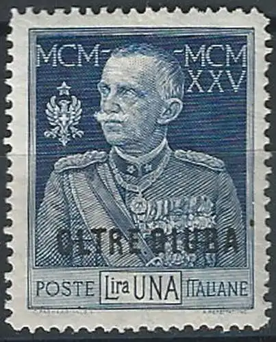 1925 Oltre Giuba Giubileo Lire 1 p. 13 ½ MNH Sassone n. 22