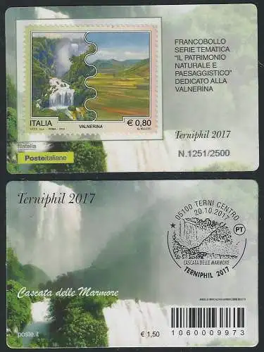 2017 Italia tessera Terniphil Cat. Unif. n. 1311