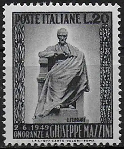 1949 Italia Mazzini MNH Sassone n. 604