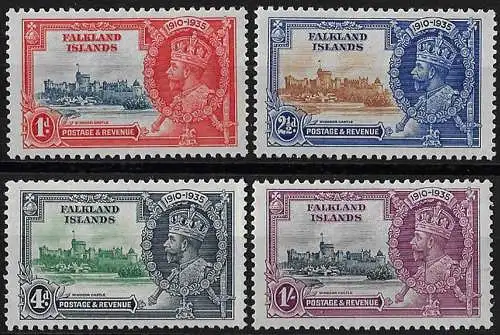 1935 Falkland Silver Jubilee 4v. MNH SG. n. 139/42