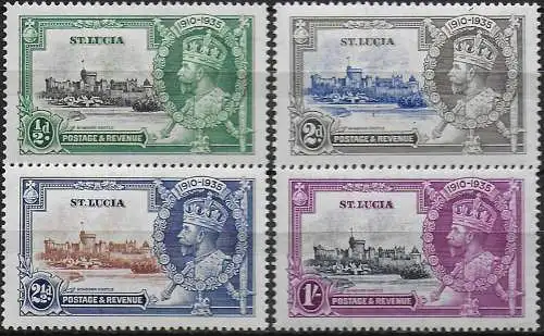 1935 St Lucia Silver Jubilee 4v. MNH SG n. 109/12