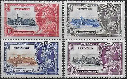 1935 St Vincent Silver Jubilee 4v. MNH SG n. 142/45