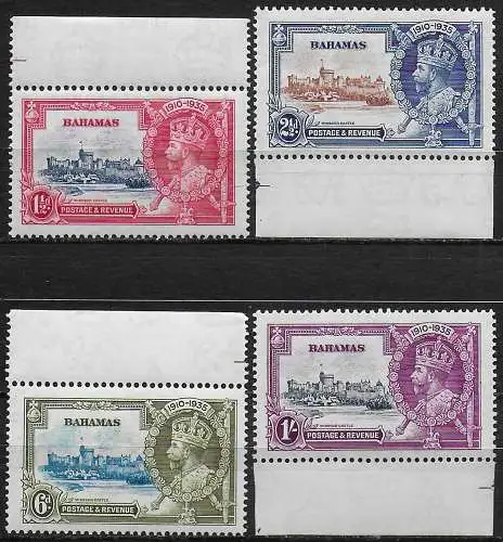 1935 Bahamas Silver Jubilee 4v. MNH SG n. 141/44