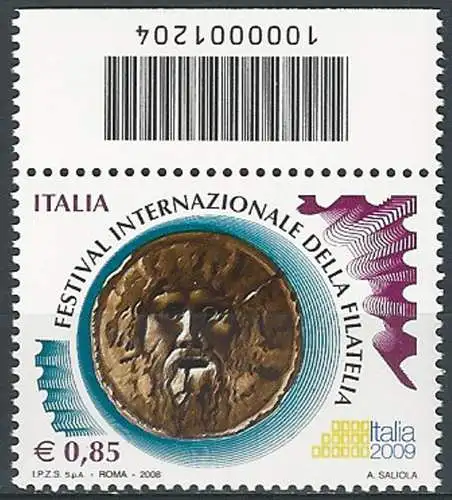 2008 Italia festival della Filatelia codice a barre MNH Unif. n. 3110