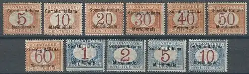 1906 Somalia segnatasse 11v. MNH Sassone n. 1/11