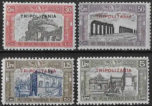 1929 Tripolitania Milizia II 4v. MNH Sassone n. 50/53